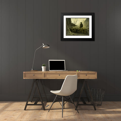 The Mexican Greaser Black Modern Wood Framed Art Print with Double Matting by Wyeth, Newell