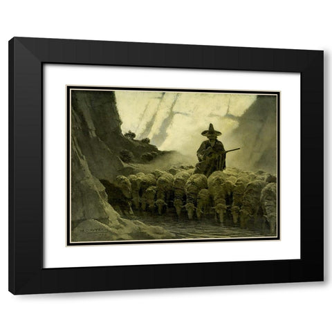 The Mexican Greaser Black Modern Wood Framed Art Print with Double Matting by Wyeth, Newell