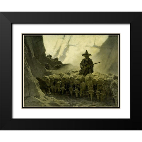 The Mexican Greaser Black Modern Wood Framed Art Print with Double Matting by Wyeth, Newell