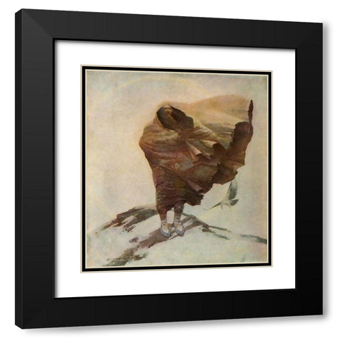 Moods-Winter Black Modern Wood Framed Art Print with Double Matting by Wyeth, Newell