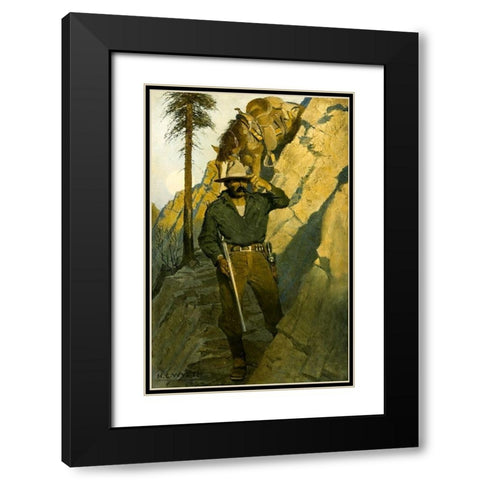 The Sheriff Black Modern Wood Framed Art Print with Double Matting by Wyeth, Newell