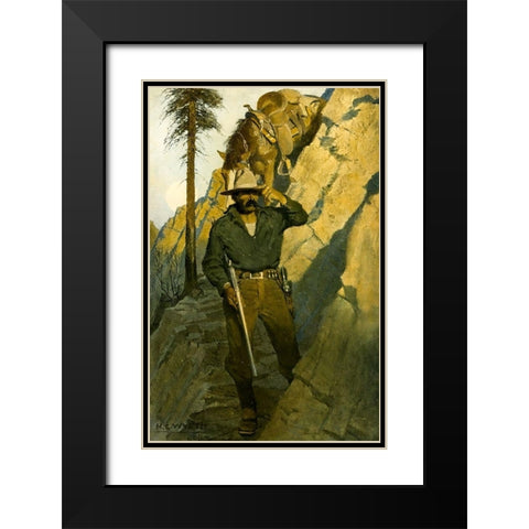 The Sheriff Black Modern Wood Framed Art Print with Double Matting by Wyeth, Newell
