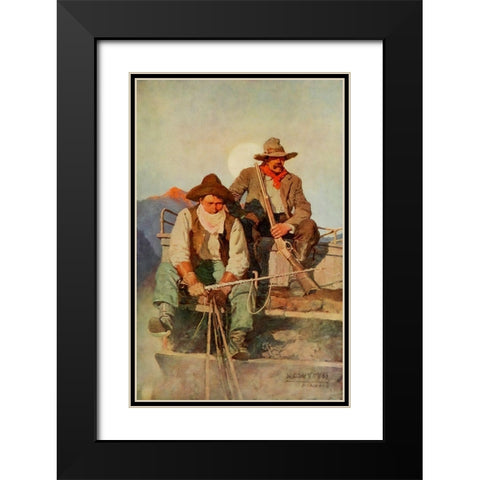 The Pay stage Black Modern Wood Framed Art Print with Double Matting by Wyeth, Newell