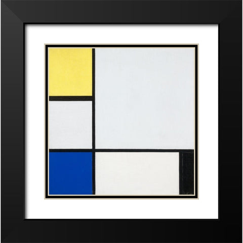 Composition with Yellow-Blue-Black and Light Blue Black Modern Wood Framed Art Print with Double Matting by Mondrian, Piet