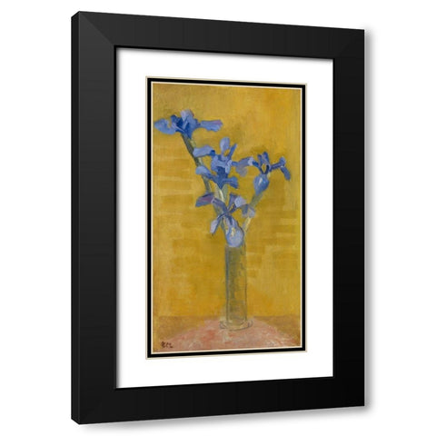 Irises 1910 Black Modern Wood Framed Art Print with Double Matting by Mondrian, Piet