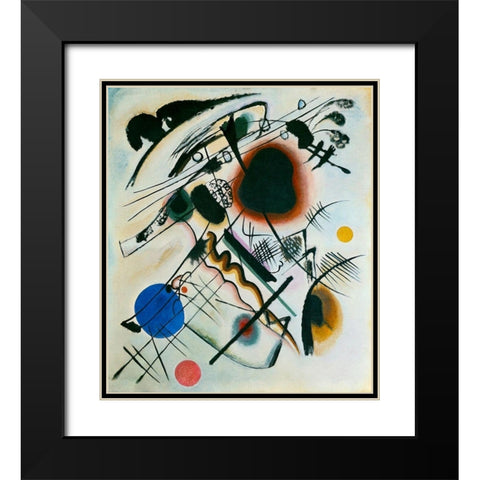 Black Spot 1921 Black Modern Wood Framed Art Print with Double Matting by Kandinsky, Wassily