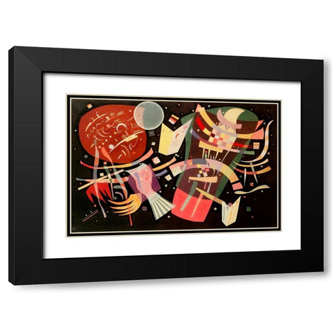 Composition X 1939 Black Modern Wood Framed Art Print with Double Matting by Kandinsky, Wassily