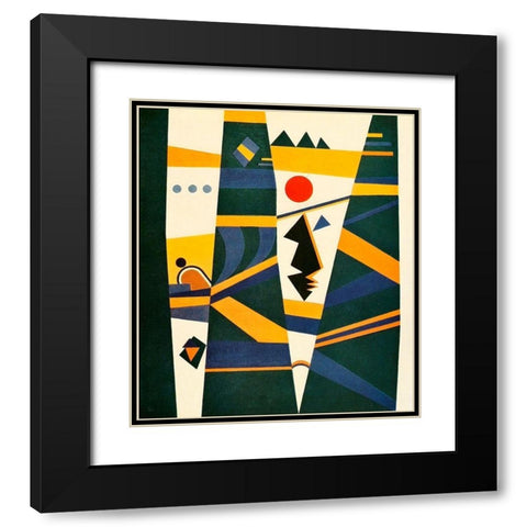 Connection no.579 1932 Black Modern Wood Framed Art Print with Double Matting by Kandinsky, Wassily