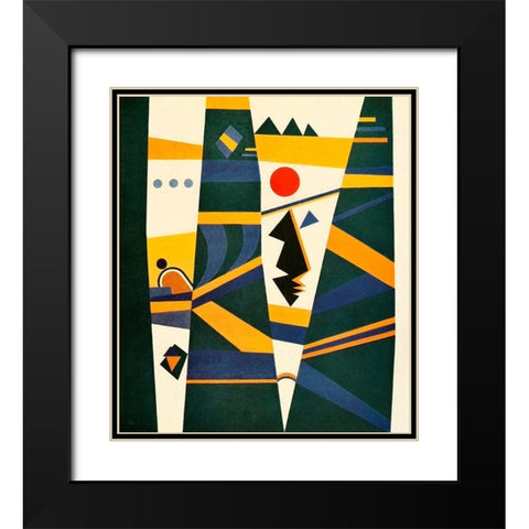 Connection no.579 1932 Black Modern Wood Framed Art Print with Double Matting by Kandinsky, Wassily