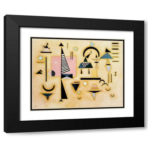 Decisive Rose 1932 Black Modern Wood Framed Art Print with Double Matting by Kandinsky, Wassily