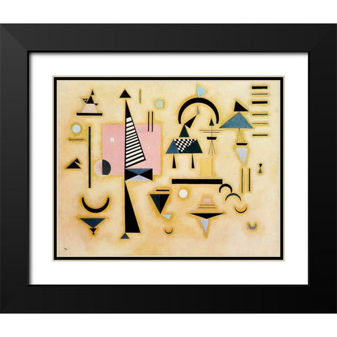 Decisive Rose 1932 Black Modern Wood Framed Art Print with Double Matting by Kandinsky, Wassily