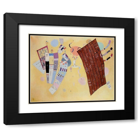 Delicate Tensions 1942 Black Modern Wood Framed Art Print with Double Matting by Kandinsky, Wassily