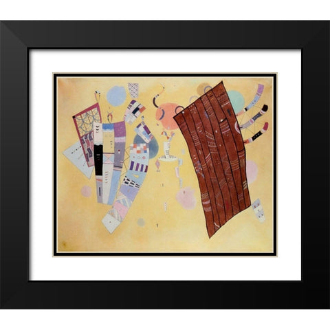 Delicate Tensions 1942 Black Modern Wood Framed Art Print with Double Matting by Kandinsky, Wassily
