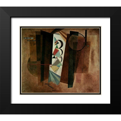 Development in Brown 1933 Black Modern Wood Framed Art Print with Double Matting by Kandinsky, Wassily