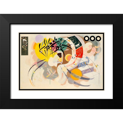 Dominant curve 1936 Black Modern Wood Framed Art Print with Double Matting by Kandinsky, Wassily