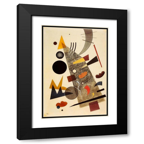 Grey 1924 Black Modern Wood Framed Art Print with Double Matting by Kandinsky, Wassily