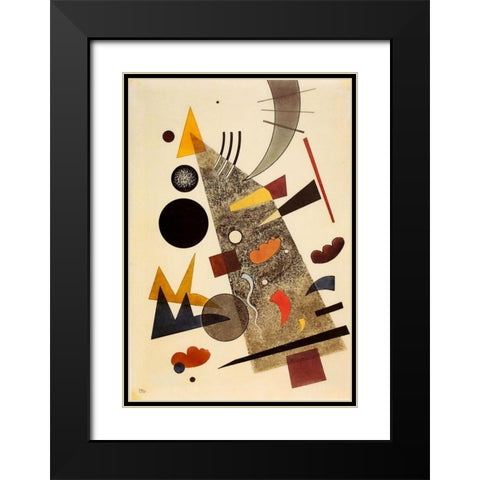 Grey 1924 Black Modern Wood Framed Art Print with Double Matting by Kandinsky, Wassily