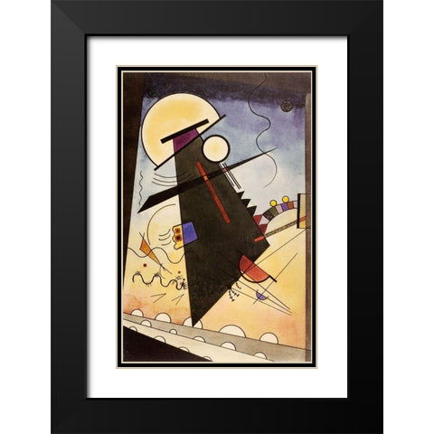 Grey morning 1924 Black Modern Wood Framed Art Print with Double Matting by Kandinsky, Wassily