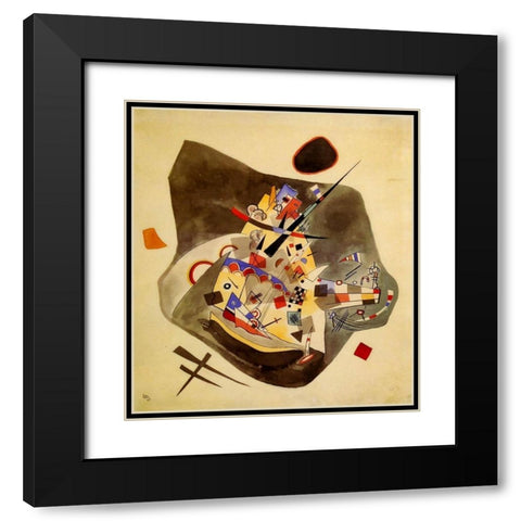 Grey spot 1922 Black Modern Wood Framed Art Print with Double Matting by Kandinsky, Wassily