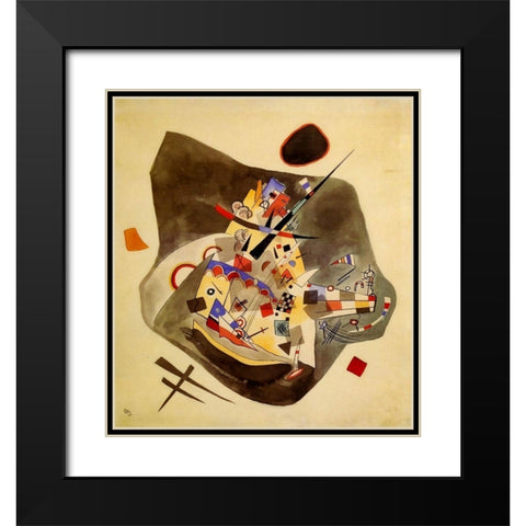 Grey spot 1922 Black Modern Wood Framed Art Print with Double Matting by Kandinsky, Wassily