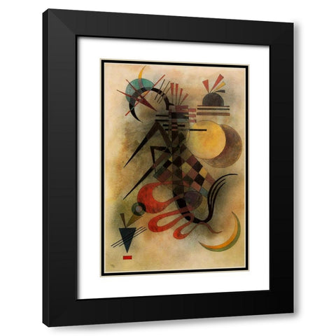 Hard but Soft 1927 Black Modern Wood Framed Art Print with Double Matting by Kandinsky, Wassily