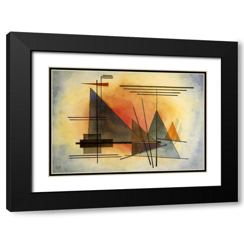 Heating up 1927 Black Modern Wood Framed Art Print with Double Matting by Kandinsky, Wassily