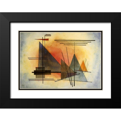 Heating up 1927 Black Modern Wood Framed Art Print with Double Matting by Kandinsky, Wassily