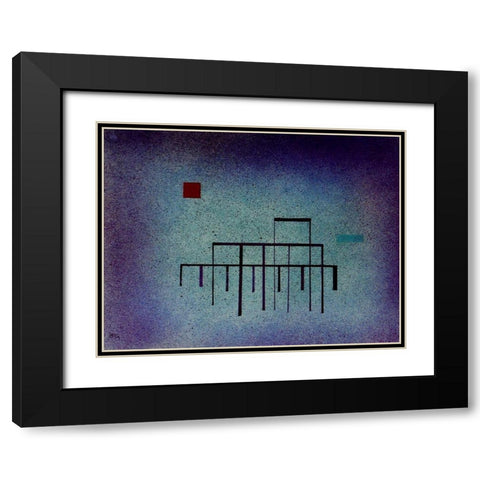 Horizontal Blue 1929 Black Modern Wood Framed Art Print with Double Matting by Kandinsky, Wassily