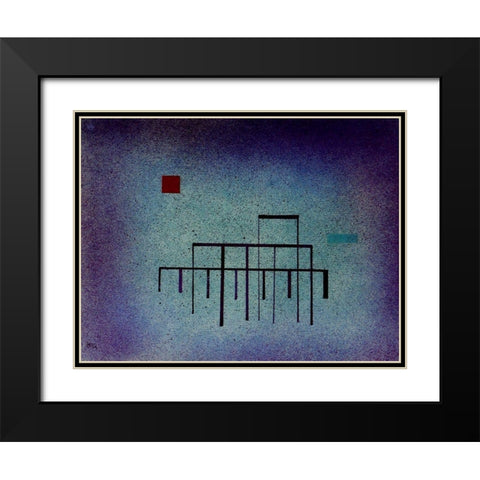 Horizontal Blue 1929 Black Modern Wood Framed Art Print with Double Matting by Kandinsky, Wassily