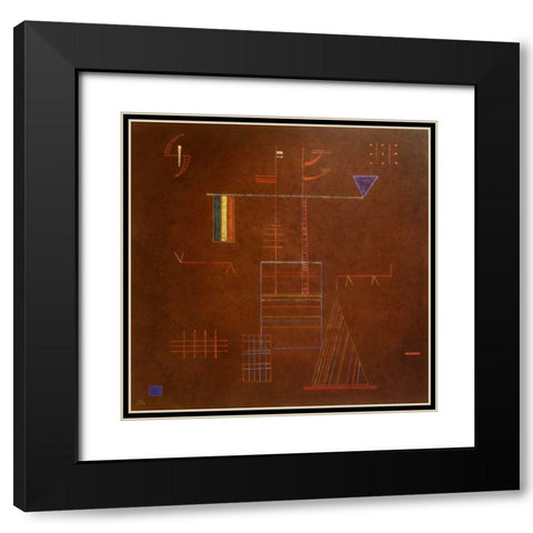 Imperturbable 1929 Black Modern Wood Framed Art Print with Double Matting by Kandinsky, Wassily