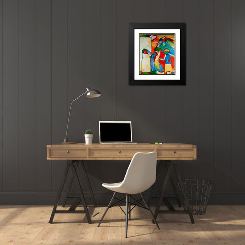 Improvisation no.6 African 1909 Black Modern Wood Framed Art Print with Double Matting by Kandinsky, Wassily