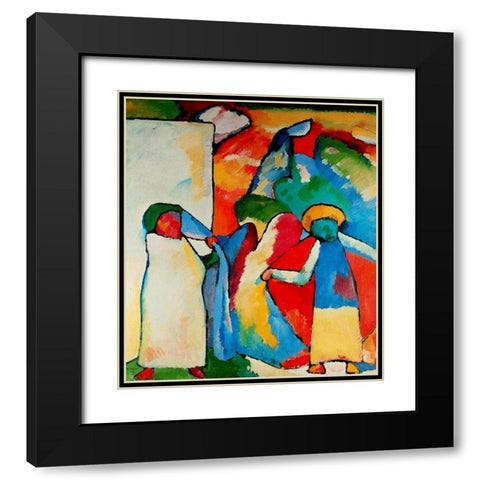 Improvisation no.6 African 1909 Black Modern Wood Framed Art Print with Double Matting by Kandinsky, Wassily