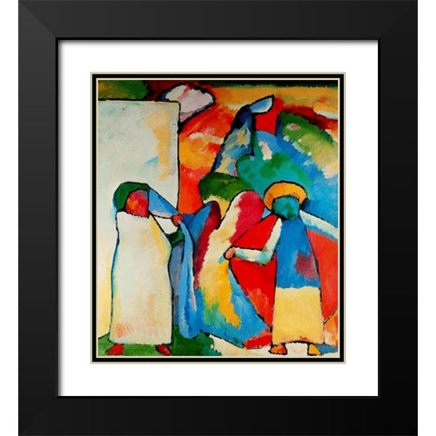 Improvisation no.6 African 1909 Black Modern Wood Framed Art Print with Double Matting by Kandinsky, Wassily