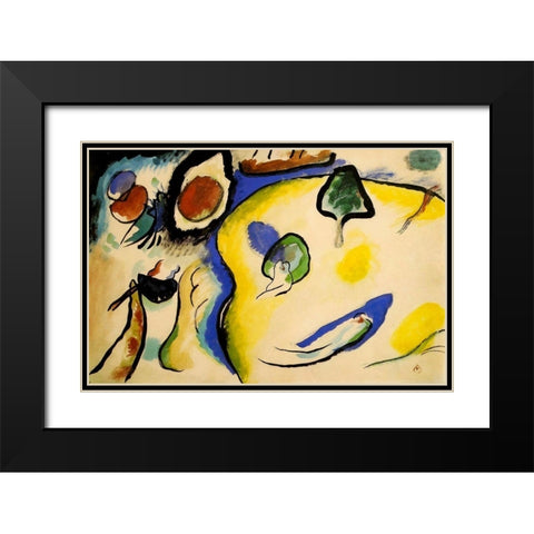Improvisation no.25 1912 Black Modern Wood Framed Art Print with Double Matting by Kandinsky, Wassily