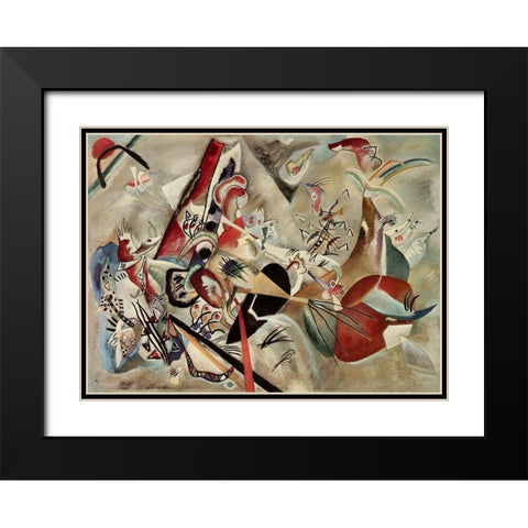 In Grey 1919 Black Modern Wood Framed Art Print with Double Matting by Kandinsky, Wassily