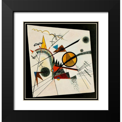 In the Black Square 1923 Black Modern Wood Framed Art Print with Double Matting by Kandinsky, Wassily