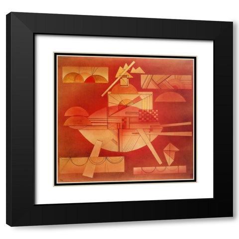 In the Heavy Red 1928 Black Modern Wood Framed Art Print with Double Matting by Kandinsky, Wassily