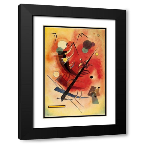 Inner Simmering 1925 Black Modern Wood Framed Art Print with Double Matting by Kandinsky, Wassily