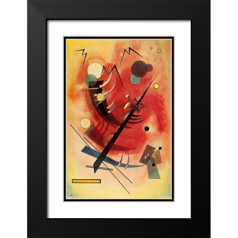 Inner Simmering 1925 Black Modern Wood Framed Art Print with Double Matting by Kandinsky, Wassily