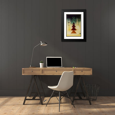 Into the Dark 1928 Black Modern Wood Framed Art Print with Double Matting by Kandinsky, Wassily