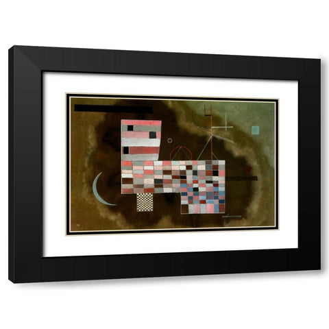 Massive Structure 1932 Black Modern Wood Framed Art Print with Double Matting by Kandinsky, Wassily