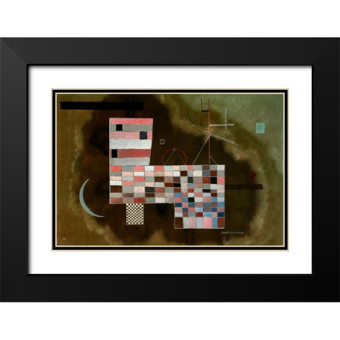 Massive Structure 1932 Black Modern Wood Framed Art Print with Double Matting by Kandinsky, Wassily