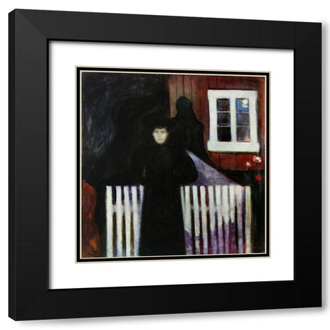 Moonlight 1893 Black Modern Wood Framed Art Print with Double Matting by Kandinsky, Wassily