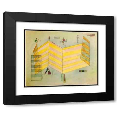 Now Upwards 1931 Black Modern Wood Framed Art Print with Double Matting by Kandinsky, Wassily