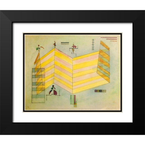 Now Upwards 1931 Black Modern Wood Framed Art Print with Double Matting by Kandinsky, Wassily