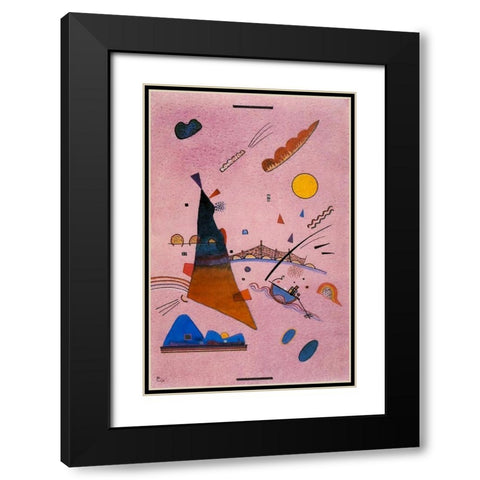 On Violet 1924 Black Modern Wood Framed Art Print with Double Matting by Kandinsky, Wassily