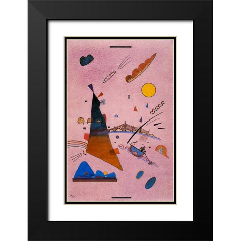 On Violet 1924 Black Modern Wood Framed Art Print with Double Matting by Kandinsky, Wassily