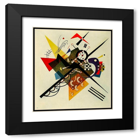 On White-no.253 1923 Black Modern Wood Framed Art Print with Double Matting by Kandinsky, Wassily