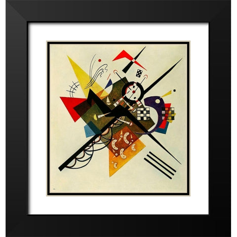 On White-no.253 1923 Black Modern Wood Framed Art Print with Double Matting by Kandinsky, Wassily