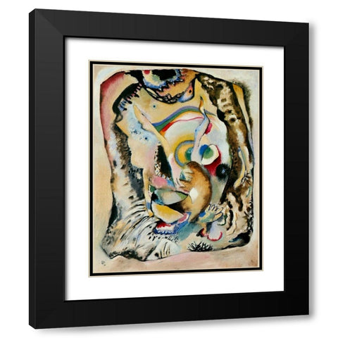 Painting on light ground 1916 Black Modern Wood Framed Art Print with Double Matting by Kandinsky, Wassily
